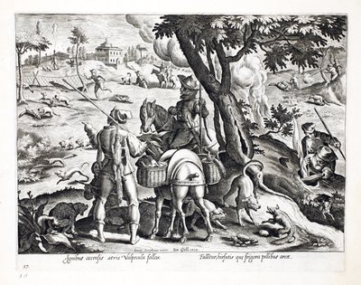 Fumare volpi nere fuori dalle loro tane, illustrazione da 
